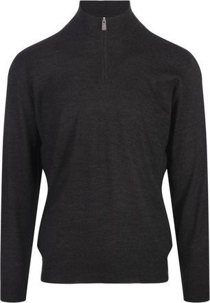 Fedeli Favonio Pullover - Heren - V-hals truien - Grijs - 2XL - Wol - Truien & Vesten