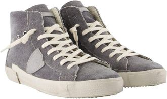 Philippe Model Mens Prsx High-Top Sneaker Gray Canvas