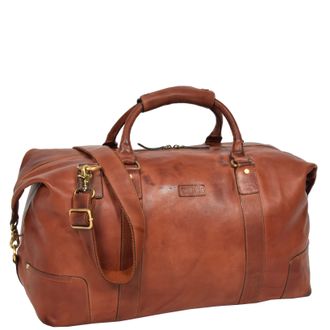 House Of Leather Real Leather Holdall Large Size Duffle Bag Savoy Tan