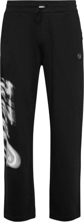 Philipp Plein Broeken, Heren, Zwart, XL, Katoen, Joggers Blur Signature