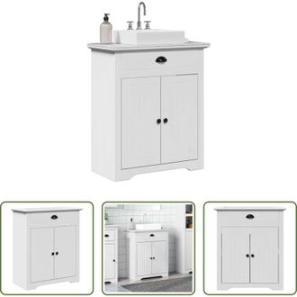 vidaXL Lavabo - Mobile Lavabo da Bagno BODO Bianco 70x35x80 cm
