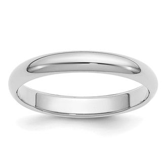 Diamond2Deal Platinum 3mm Half Round Wedding Band Ring