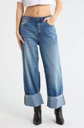Vigoss Cuffed Wide Leg Jeans in Medium Wash at Nordstrom Rack, Size 25