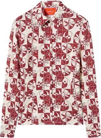 La DoubleJ Fitted Shirt - Dames - Overhemden - Rood - L - Leer - Overhemden