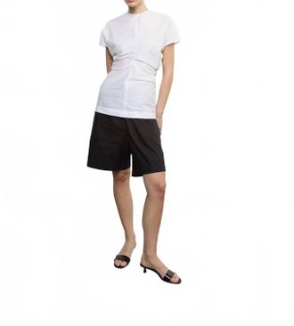Enza Costa Poplin Curve Top In White