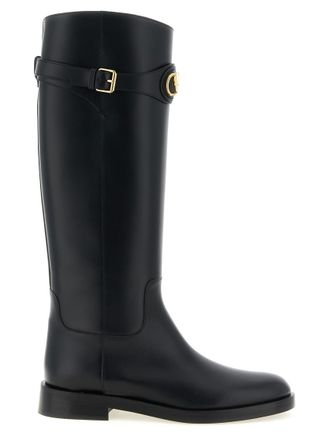 Valentino Garavani Black Solid Boots