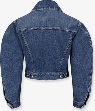 Givenchy Womens Denim Jacket With Logo Embroidery Blue Cotton