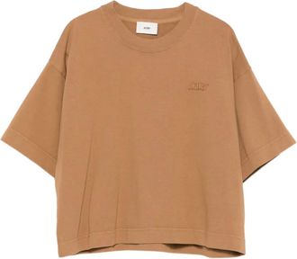 Autry T-shirt crop con logo - Marrone