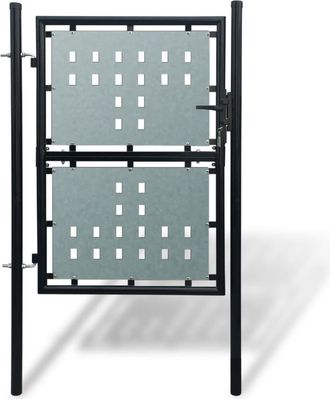 vidaXL Puerta &Uacute;nica Con Puerta &Uacute;nica De 100x175 Cm Negro