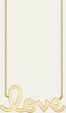 Sydney Evan Pure Gold Big Love Script Necklace