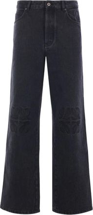 Loewe Anagram Baggy Jeans - male - Loewe - Wide Jeans - Black - 2XL - Jeans