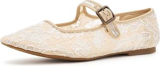 Lucky Brand Tannyr Floral Lace Sandal Womens Shoes Natural/Natural : 9.5 M, Polyester
