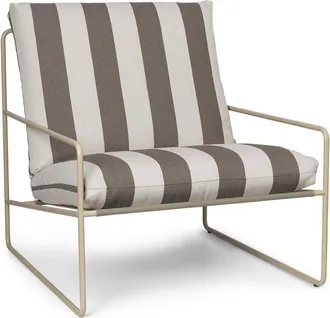 Ferm Living Desert Stripe Outdoor Sessel, cashmere / chocolate