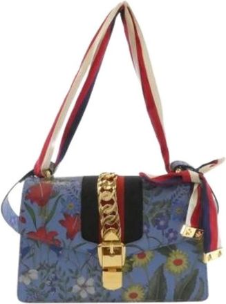 Gucci Pre-owned Shoulder Bags, female, Blue, Size: ONE SIZE Pre-owned Vintage Shoulder Bag