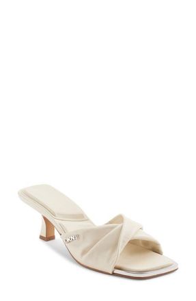 DKNY Twist Strap Kitten Heel Sandal in Bone at Nordstrom, Size 6.5
