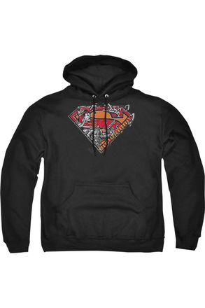 Gildan Superman Breaking Chain Logo Adult Pull Over Hoodie / Hooded Sweatshirt