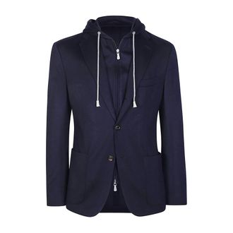 Eleventy Hooded Wool Jacket with Detachable Vest