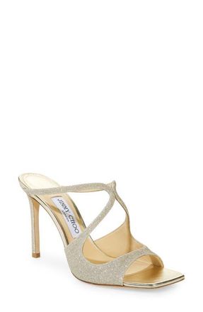 Jimmy Choo London Anise Glitter Strappy Sandal in Platinum Ice at Nordstrom, Size 6.5Us