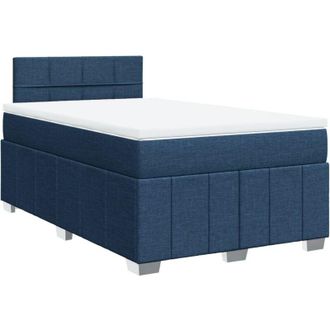 vidaXL Vidaxl - Cama Box Spring Con Colch&oacute;n Tela Azul 120x200 Cm