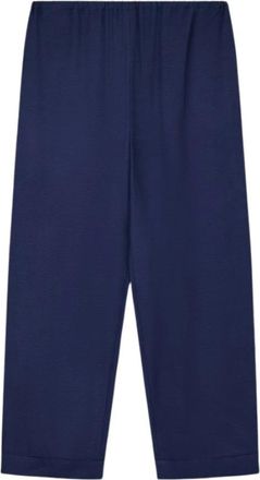 Emporio Armani ASV Flowing Micro Leopard Spot Jacquard Broek - Dames - Straight fit broeken - Blauw - M - Broeken