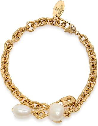 Vivienne Westwood Claude Pearl-embellished Bracelet - Gold - One Size