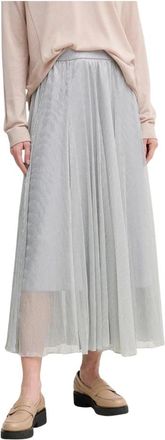 Marc Aurel Uitlopende Midi Rok - Dames - Midirokken - Blauw - S - Polyester - Rokken