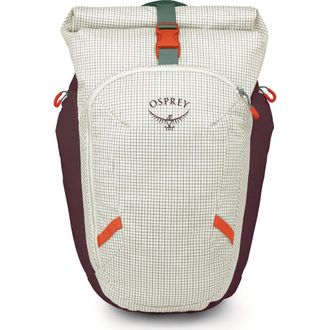 Osprey Transporter 30-Liter Roll Top Backpack in Mystery White/Moody Burgundy at Nordstrom