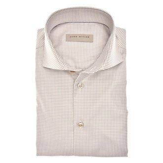 John Miller Tailored Fit Shirt - Heren - Zakelijke Overhemden - Beige - L - Katoen - Overhemden