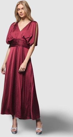 Oasis Hotfix Detail Ruched Bodice Midi Dress in Wine at Nordstrom, Size 12
