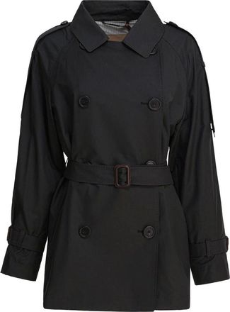 Max Mara Jassen, Dames, Zwart, M, Katoen, Stijlvolle Zwarte Jas Aw 25