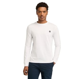 Timberland Langarmshirt TIMBERLAND DUNSTAN RIVER Long Sleeve Tee, Herren, Gr. XXL, weiss (wei&szlig;), Jersey, Obermaterial: 100% Baumwolle, unifarben, Rundhals, Shirt