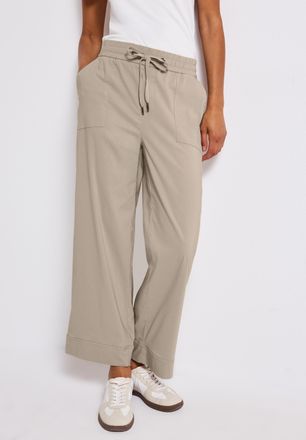 Street One Stoffhose STREET ONE, Damen, Gr. 46, L&auml;nge 28, morning beige, Web, Obermaterial: 66% Baumwolle, 30% Polyester, 4% Elasthan, unifarben, bequem lang, Ho