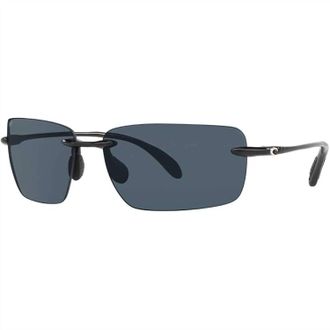 Costa Mens Gulfshore Sunglasses In Shiny Black Frame Gray 580P