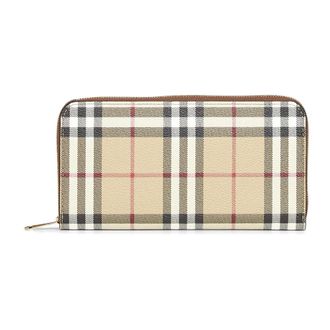 Burberry Accessoires, Dames, Veelkleurig, ONE Size, Katoen, Vintage Check Ritssluiting Portemonnee