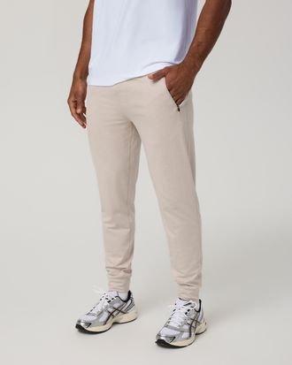 Vuori Clothing Ponto Performance Jogger Pants | Ecru Heather | Medium