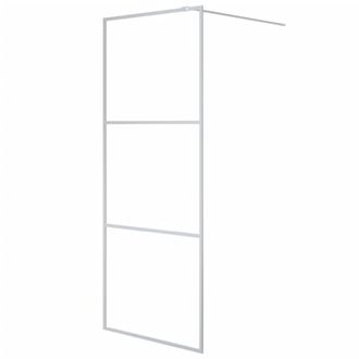 vidaXL Parete Doccia Walk In Argento 80x195 Cm Vetro Trasparente Esg - Vidaxl