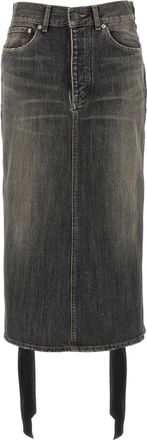 Balenciaga Lace Up Denim Skirt