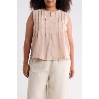 Max Studio Crinkle Pintuck Top in Mocha at Nordstrom Rack, Size 3X