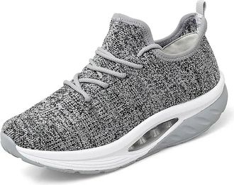 Generic ZBDP Womens Sneakers Platform Toning Wedge Sports Shoes Woman Swing Slimming Sneakers Fitness Gym Walking Gray