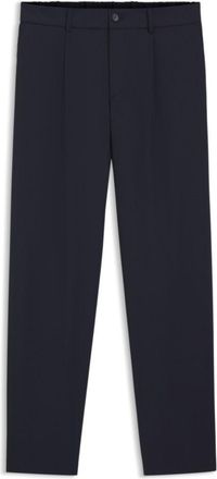 BOSS Washable tapered-fit trousers in a wool blend