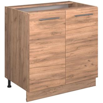 Vicco Mueble Bajo De Cocina Fame-line, Roble Dorado, 80 Cm Con Estante, Et Roble, Vicco