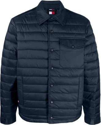 Tommy Hilfiger Packable Shirt Jacket - Heren - Zomerjassen - Blauw - XL - Polyester - Jassen