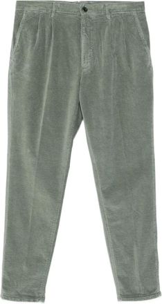 Incotex Pantaloni a coste con pieghe - Verde