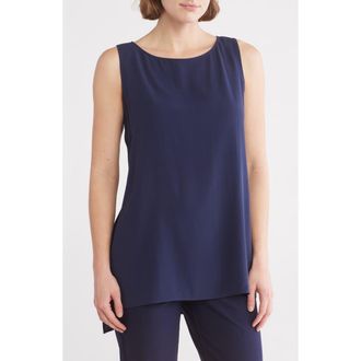 Eileen Fisher High-Low Silk Shell in Midnt at Nordstrom Rack, Size Xx-Small