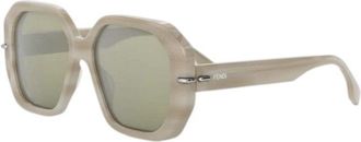 Fendi Square Full Rim Sunglasses - Brown