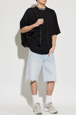 Palm Angels T-shirt With Printed Logo, Mens, Black