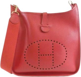 Herm&egrave;s Pre-owned Courchevel Shoulder Bag - Dames - Vintage Schoudertas - Rood - ONE Size - Leer - Vintage
