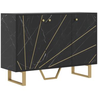 HOMCOM Aparador de sal&oacute;n 107x35x75 cm negro