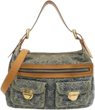 Louis Vuitton Pre-owned Shoulder Bags, female, Blue, Size: ONE SIZE Pre-owned Vintage Denim Canvas Shoulder Bag