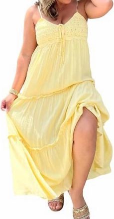 Iris Crochet Maxi Dress In Yellow